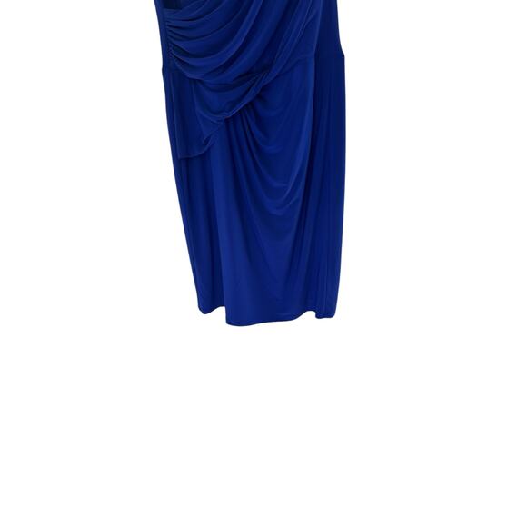 Ralph Lauren Dress Women's Plus Blue Ruched Sleeveless Cocktail Hour Size 14 - Picture 3 of 9